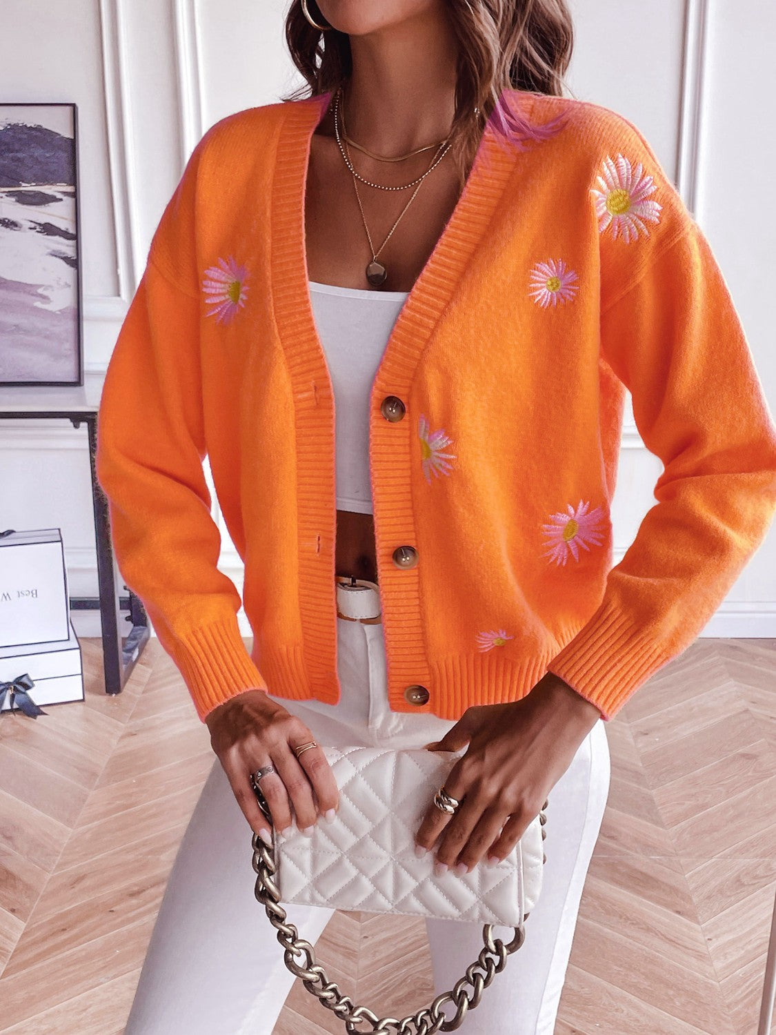 Floral Button Up Cardigan-Angel Casuals