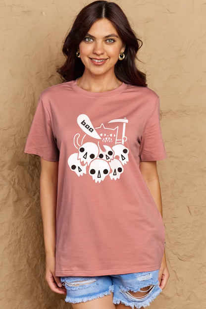 Simply Love Full Size Graphic BOO Cotton T-Shirt-Angel Casuals