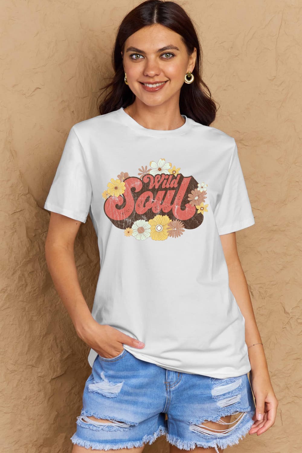 Simply Love Full Size WILD SOUL Graphic Cotton T-Shirt-Angel Casuals