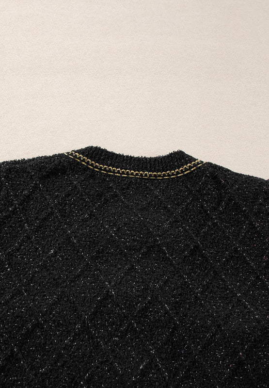 Round Neck Button Up Long Sleeve Cardigan-Angel Casuals