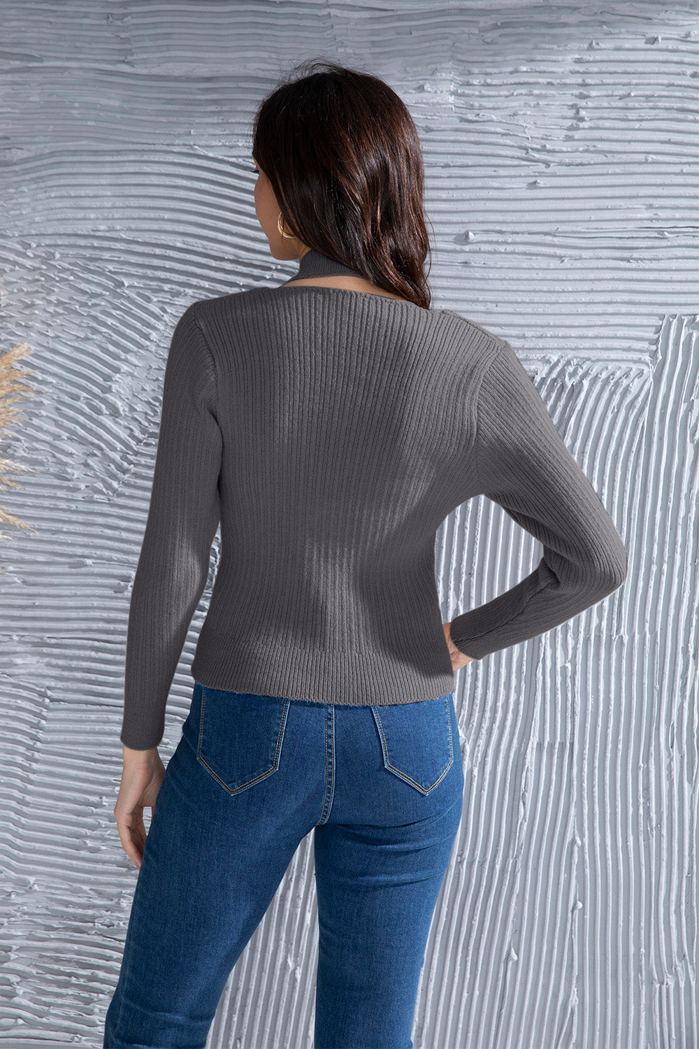 Halter Neck Long Sleeve Sweater-Angel Casuals