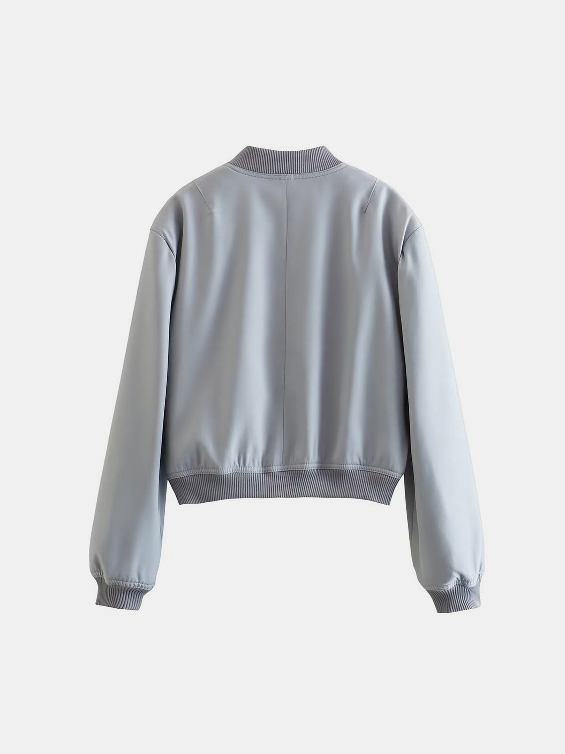 Pocketed Snap Down Baseball Collar Jacket-Angel Casuals