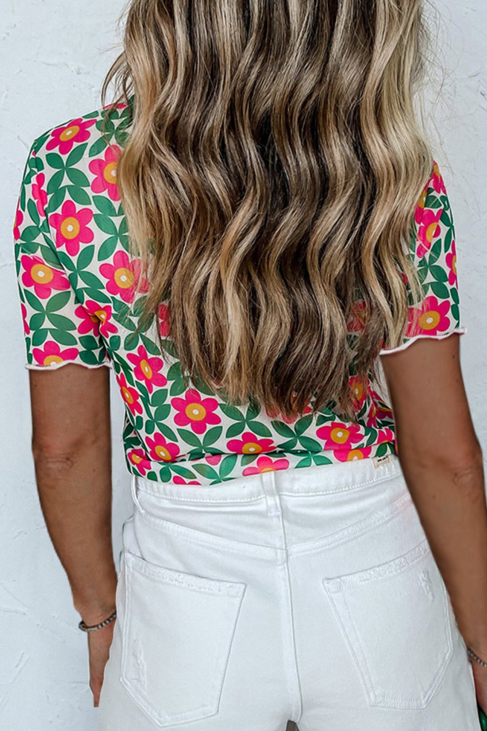 Printed Round Neck Short Sleeve T-Shirt-Angel Casuals