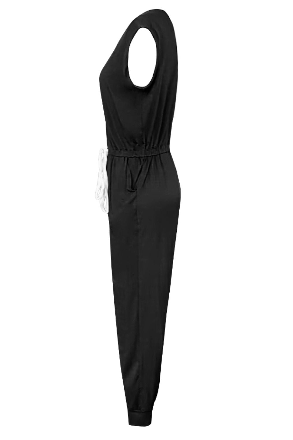 Drawstring Round Neck Sleeveless Jumpsuit-Angel Casuals