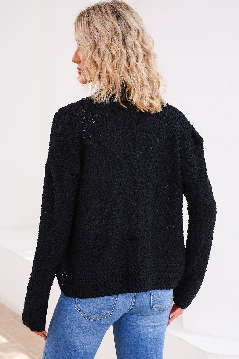 Solid Color Open Front Cardigan-Angel Casuals