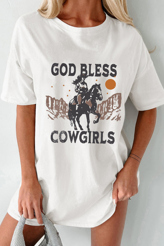 Graphic Round Neck Short Sleeve Oversize T-Shirt-Angel Casuals