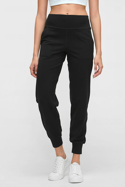 Wide Waistband Slant Pocket Pants-Angel Casuals