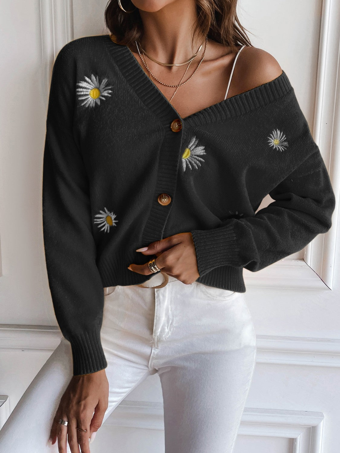Floral Button Up Cardigan-Angel Casuals