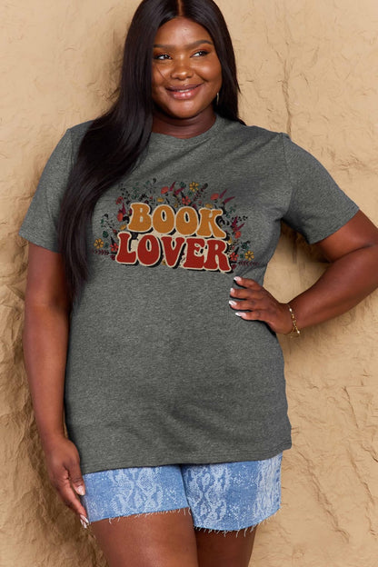 Simply Love Full Size BOOK LOVER Graphic Cotton Tee-Angel Casuals