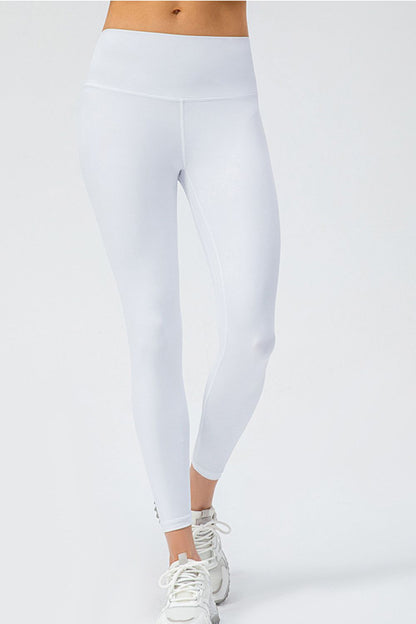 Wide Waistband Slim Fit Active Leggings-Angel Casuals