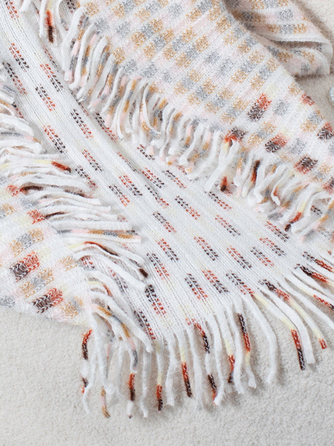 Fringe Open Front Half Sleeve Poncho-Angel Casuals