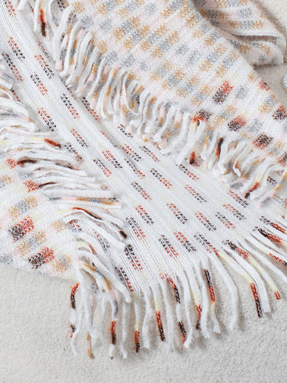 Fringe Open Front Half Sleeve Poncho-Angel Casuals