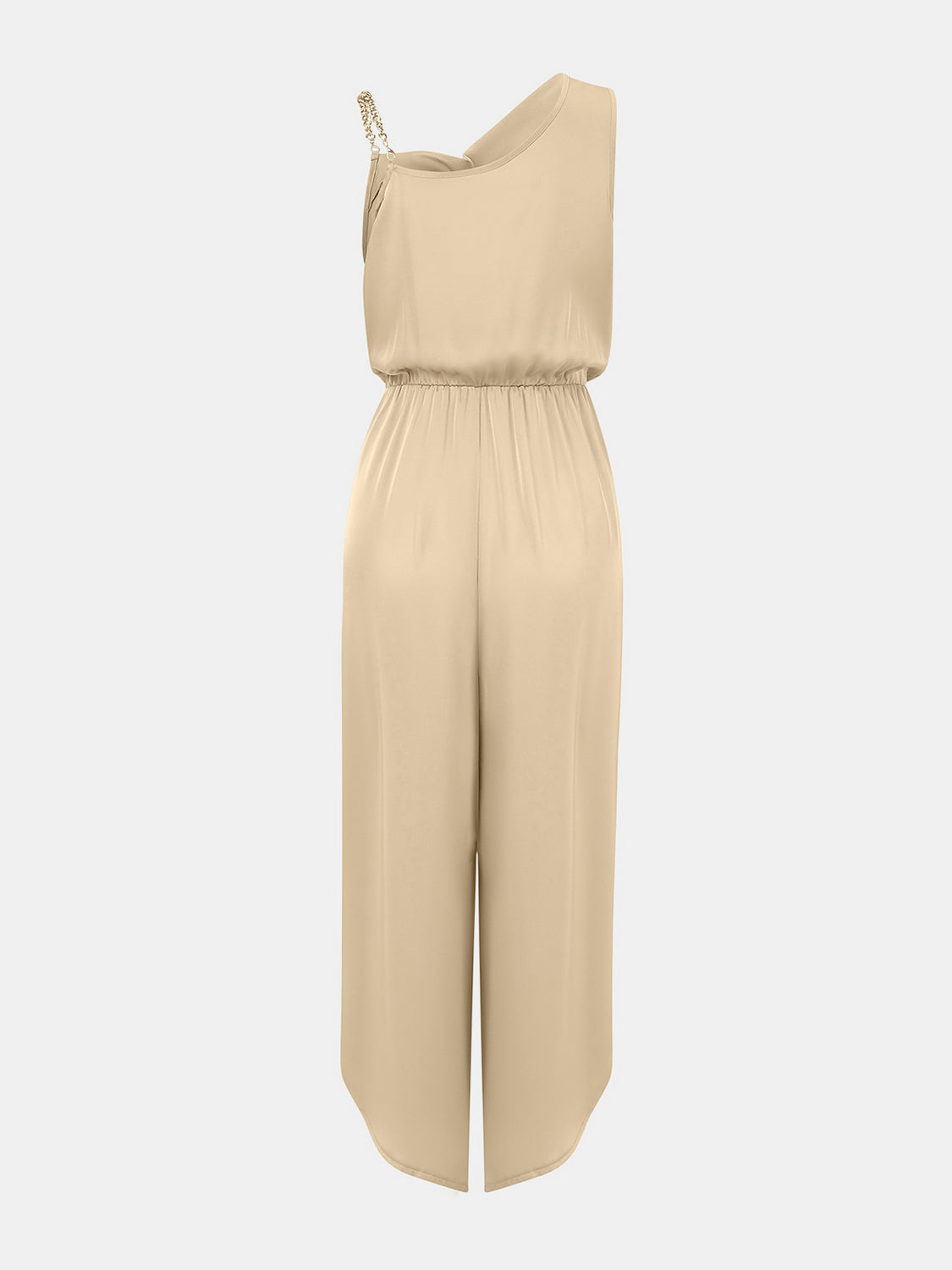 Chain Detail Asymmetrical Neck Jumpsuit-Angel Casuals