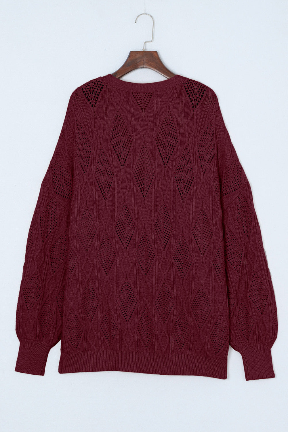 Plus Size Cable-Knit Button Up Sweater-Angel Casuals