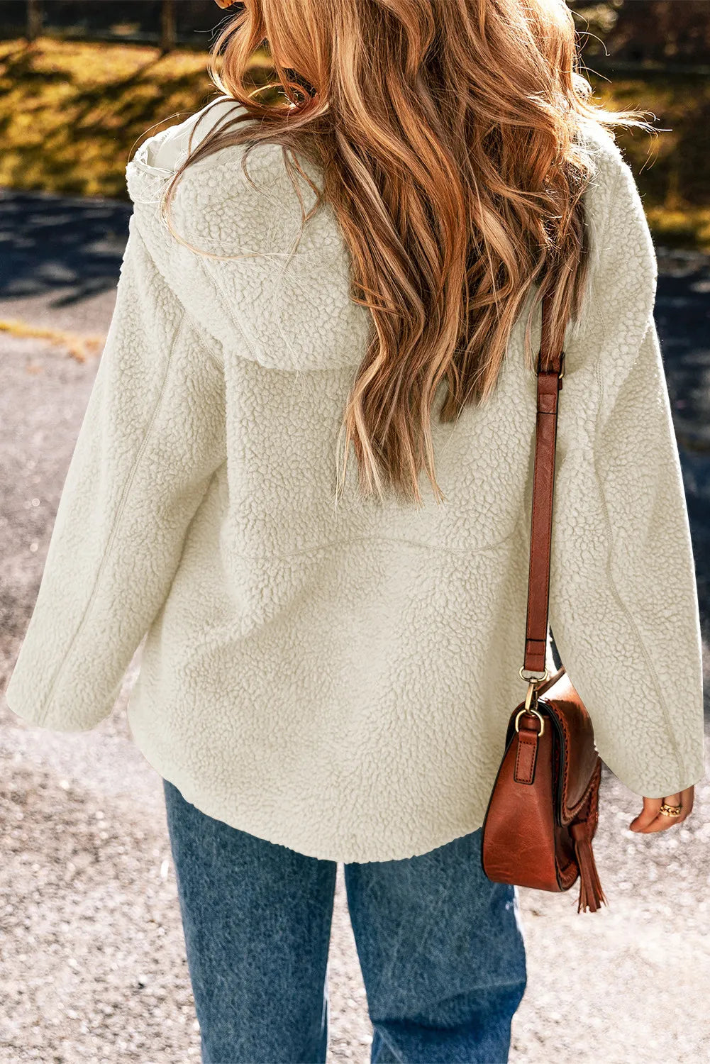 Drawstring Zip Up Long Sleeve Hooded Jacket-Angel Casuals