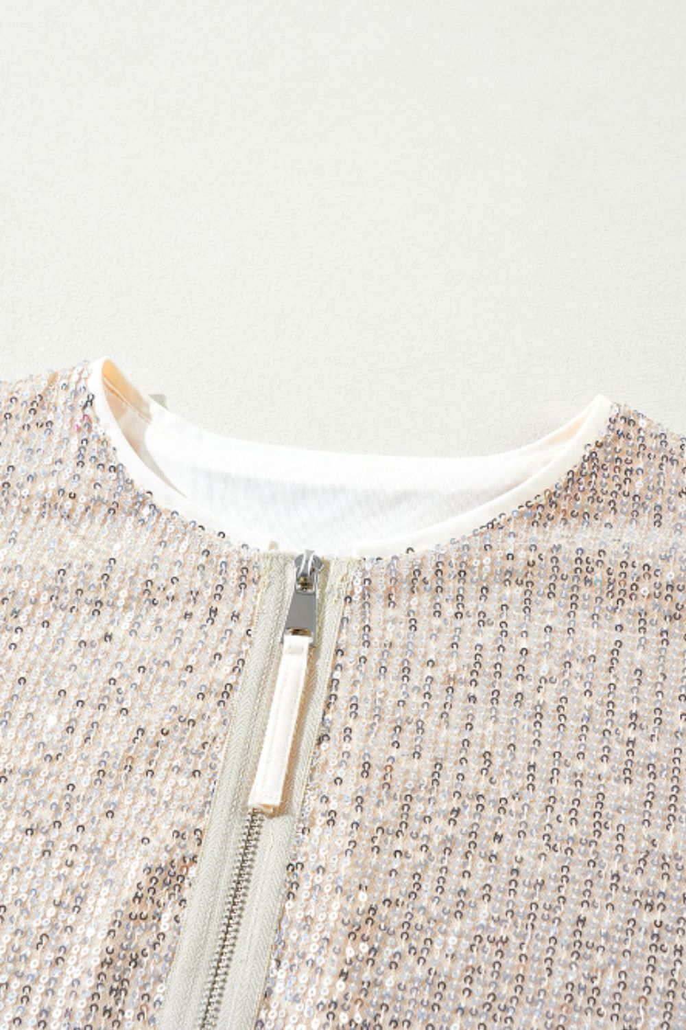 Sequin Zip Up Long Sleeve Jacket-Angel Casuals