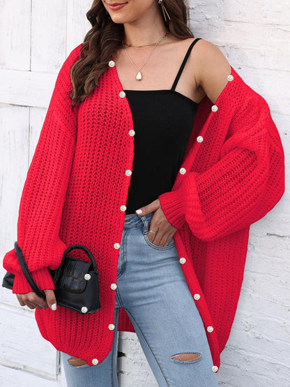 Open Front Long Sleeve Cardigan-Angel Casuals