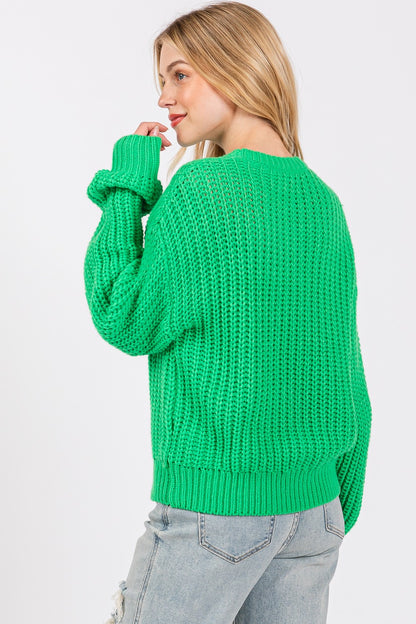 SAGE + FIG Round Neck Drop Shoulder Sweater-Angel Casuals