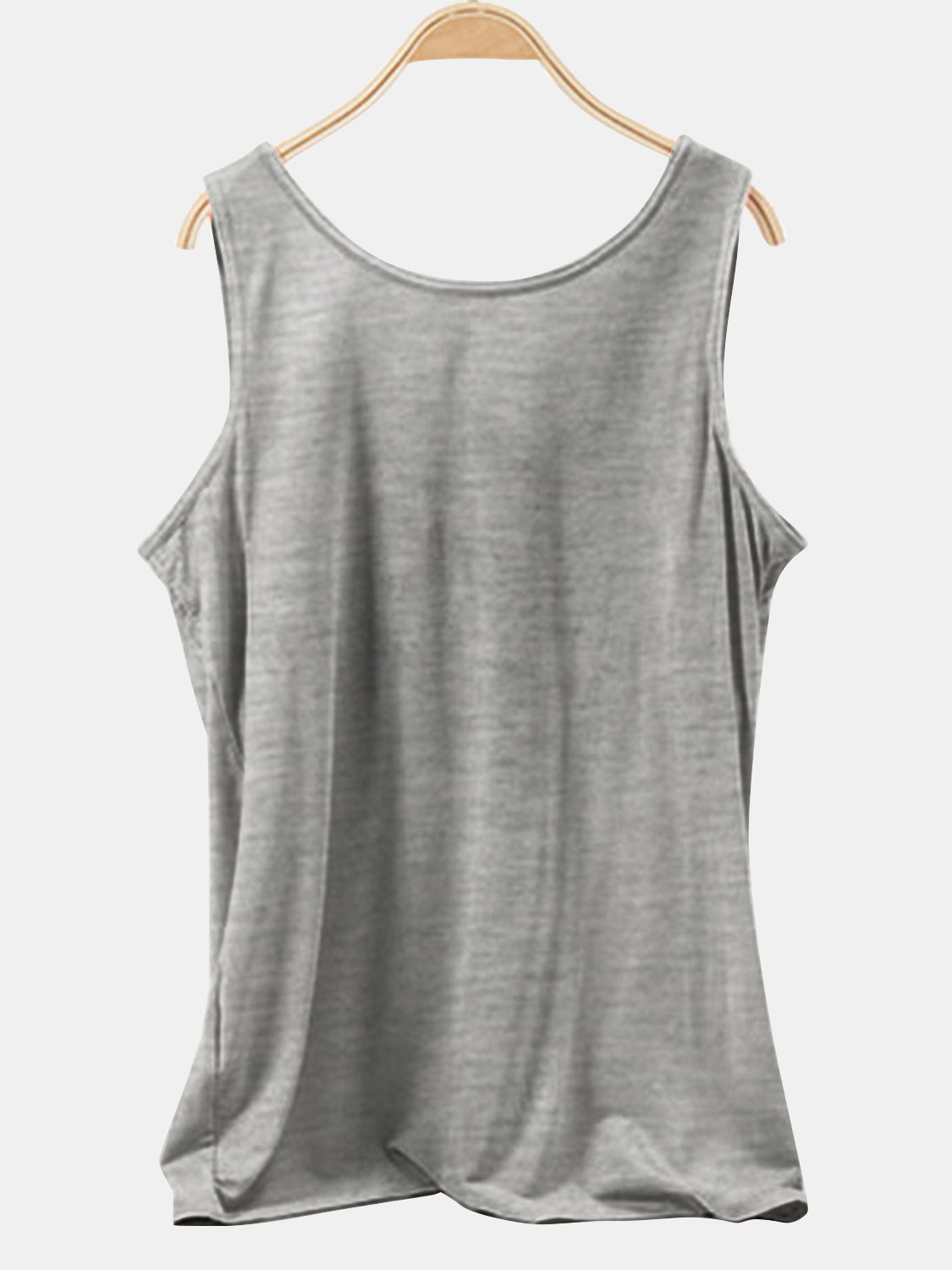 Scoop Neck Wide Strap Tank-Angel Casuals