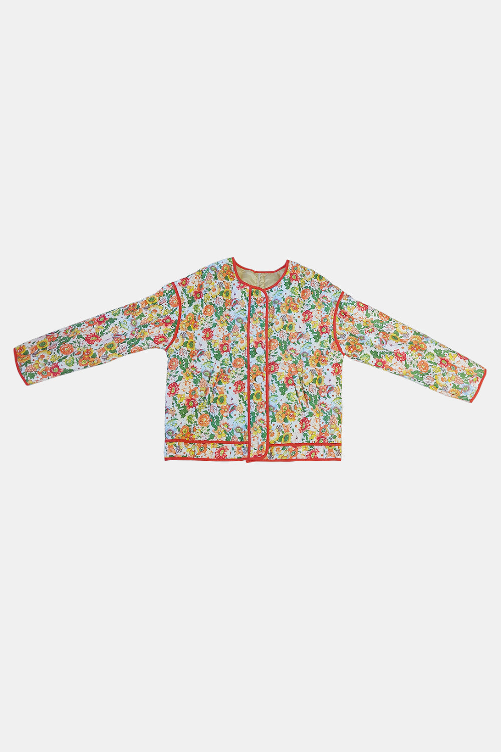 Floral Button Up Long Sleeve Winter Coat-Angel Casuals