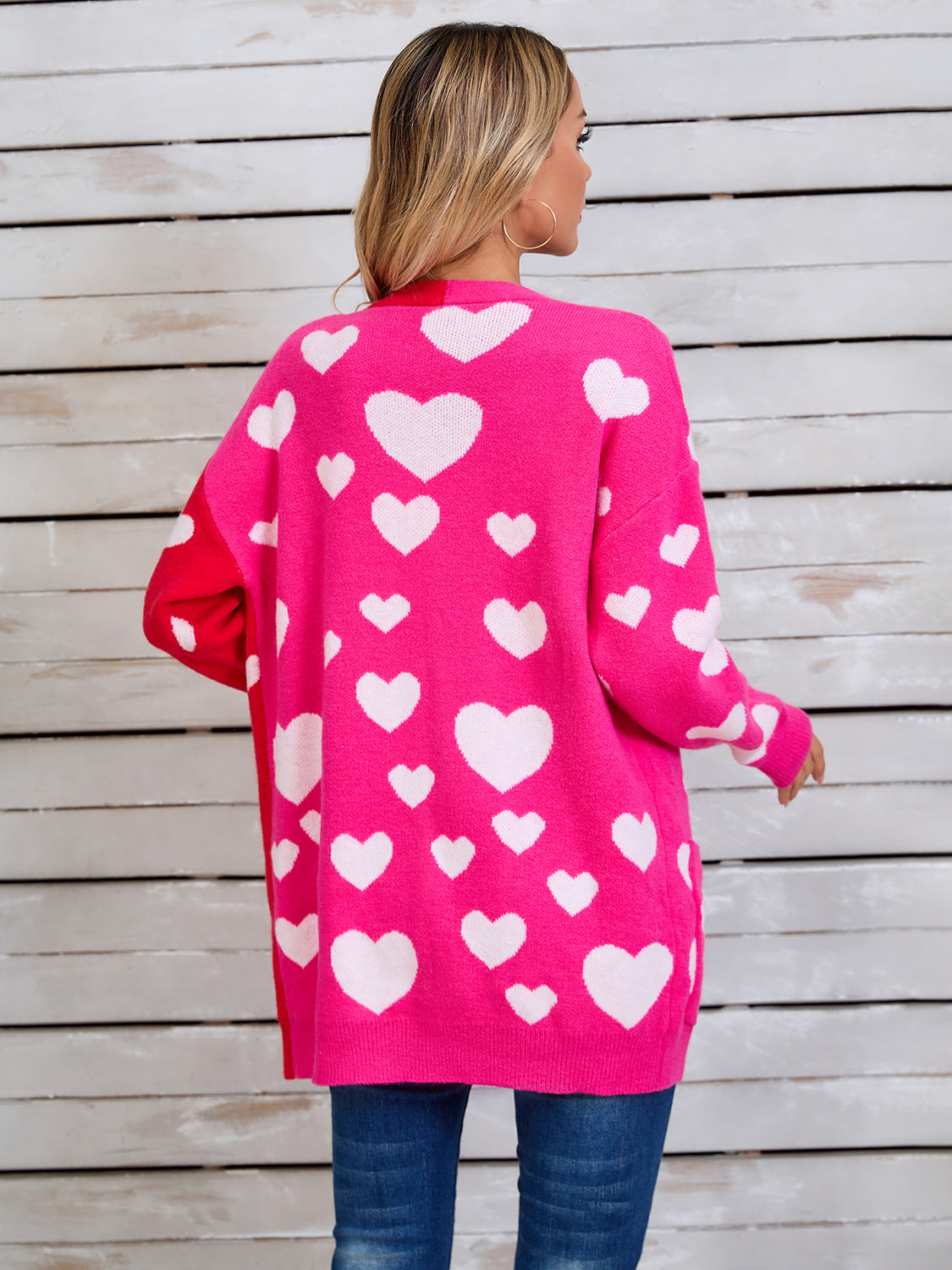 Angel Wings Heart Open Front Long Sleeve Cardigan-Angel Casuals