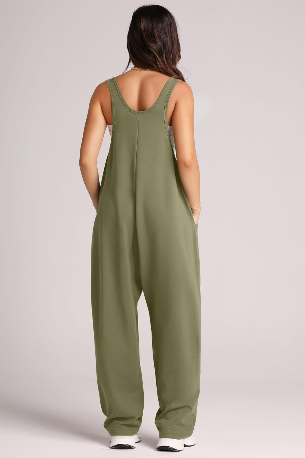 Wide Strap Jumpsuit with Pockets-Angel Casuals