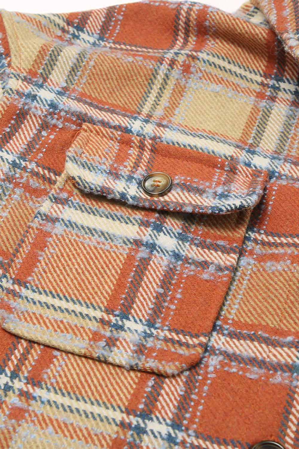 Plaid Dropped Shoulder Shirt Jacket-Angel Casuals