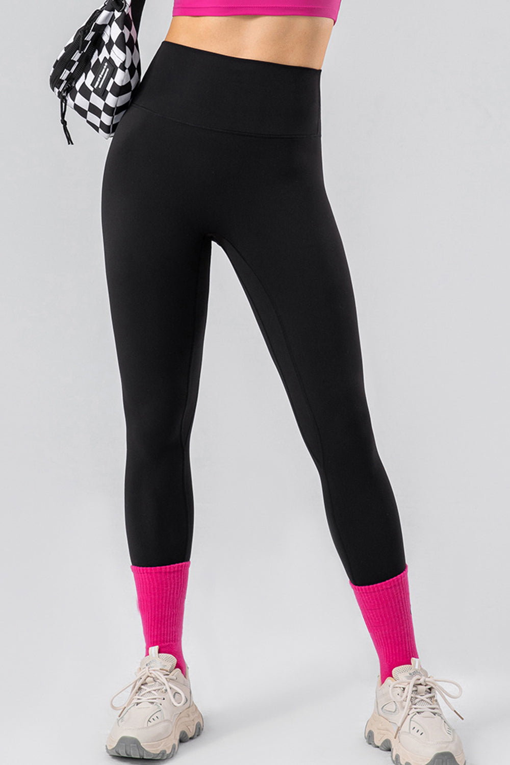 High Waist Wide Waistband Active Leggings-Angel Casuals