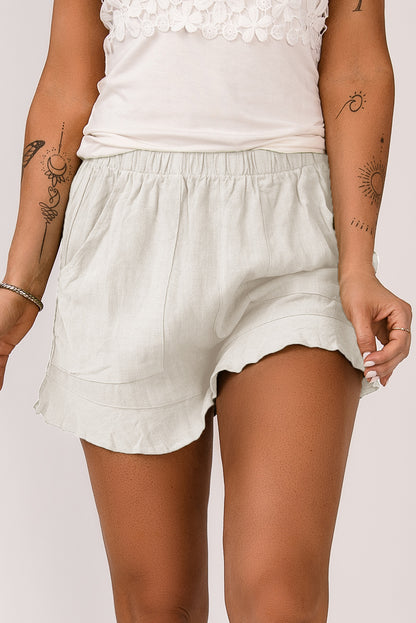 Elastic Waist Pocketed Shorts-Angel Casuals