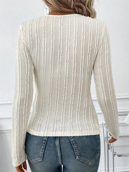 Round Neck Long Sleeve Top-Angel Casuals