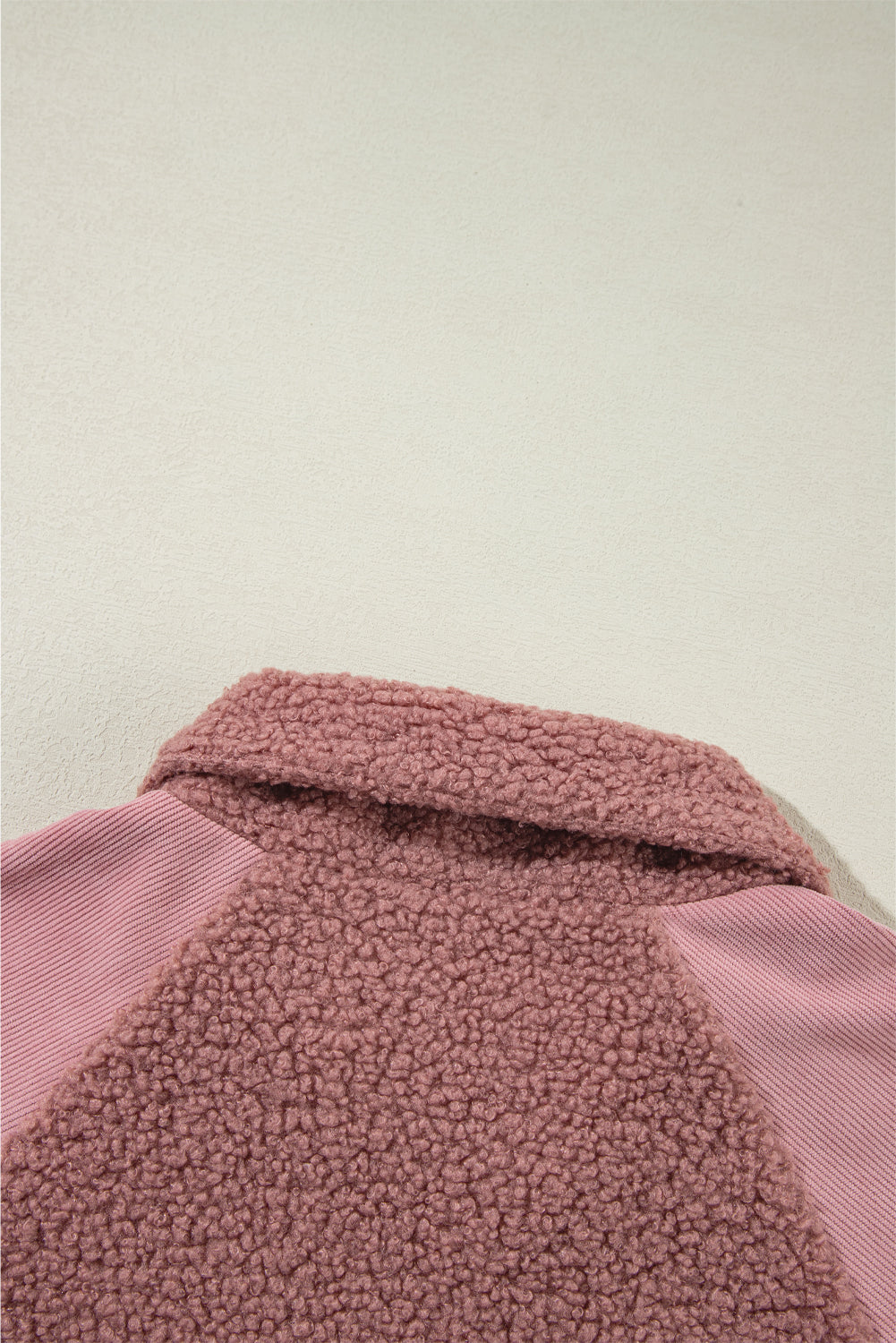 Lace Detail Zip Up Sherpa Patchwork Jacket-Angel Casuals