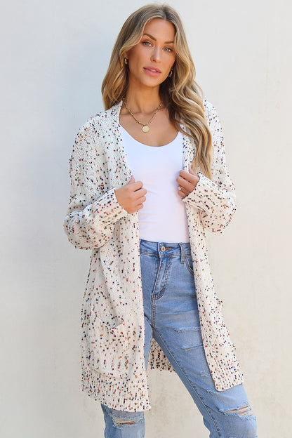 Open Front Long Sleeve Cardigan-Angel Casuals
