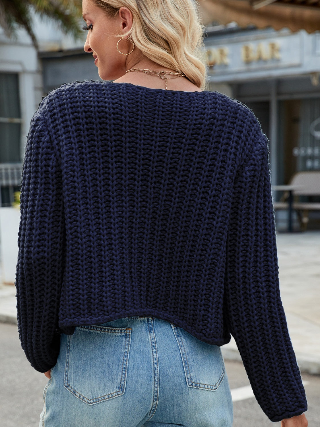 Round Neck Button Up Cardigan with Pockets-Angel Casuals