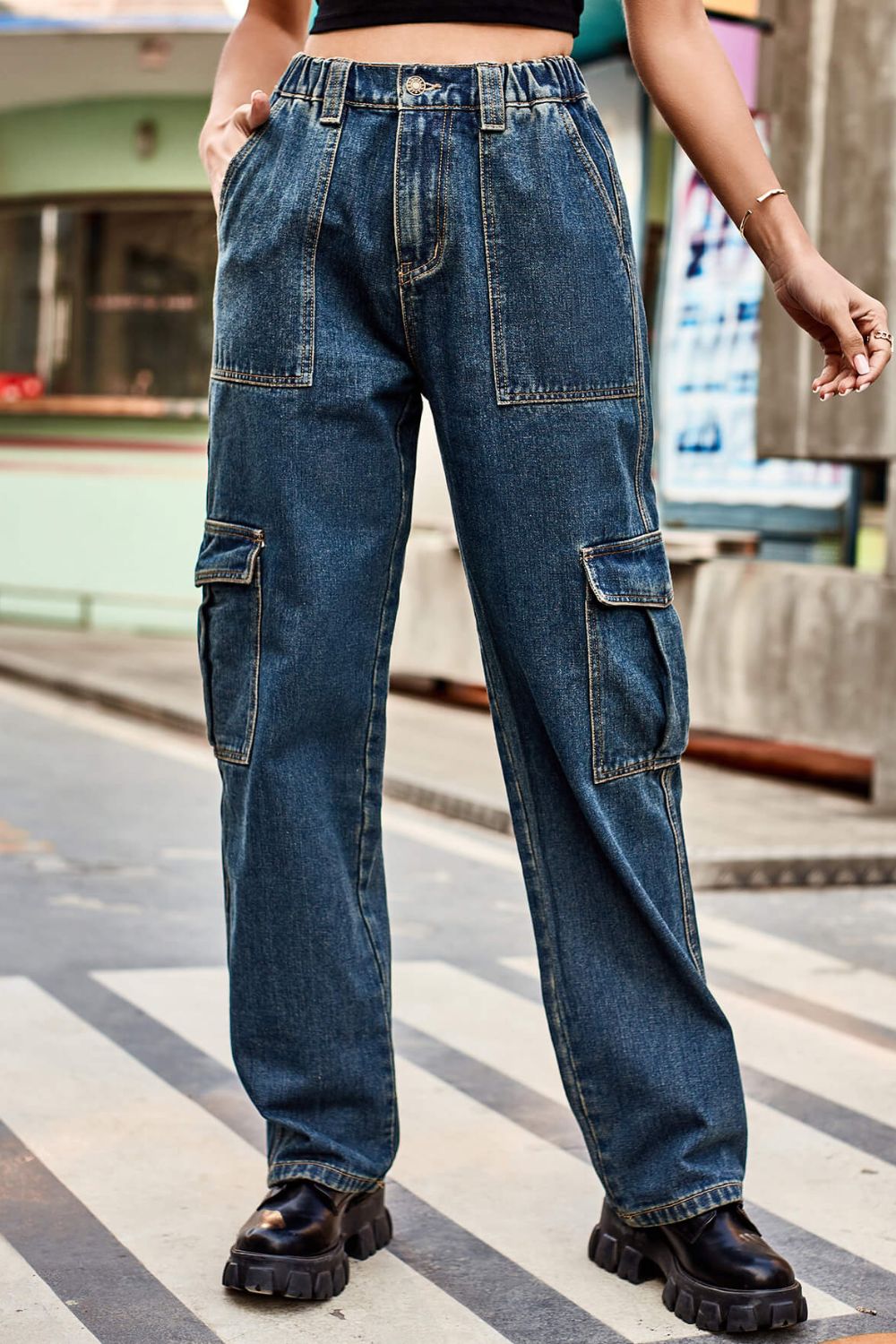 Baeful Long Straight Leg Jeans with Pockets-Angel Casuals