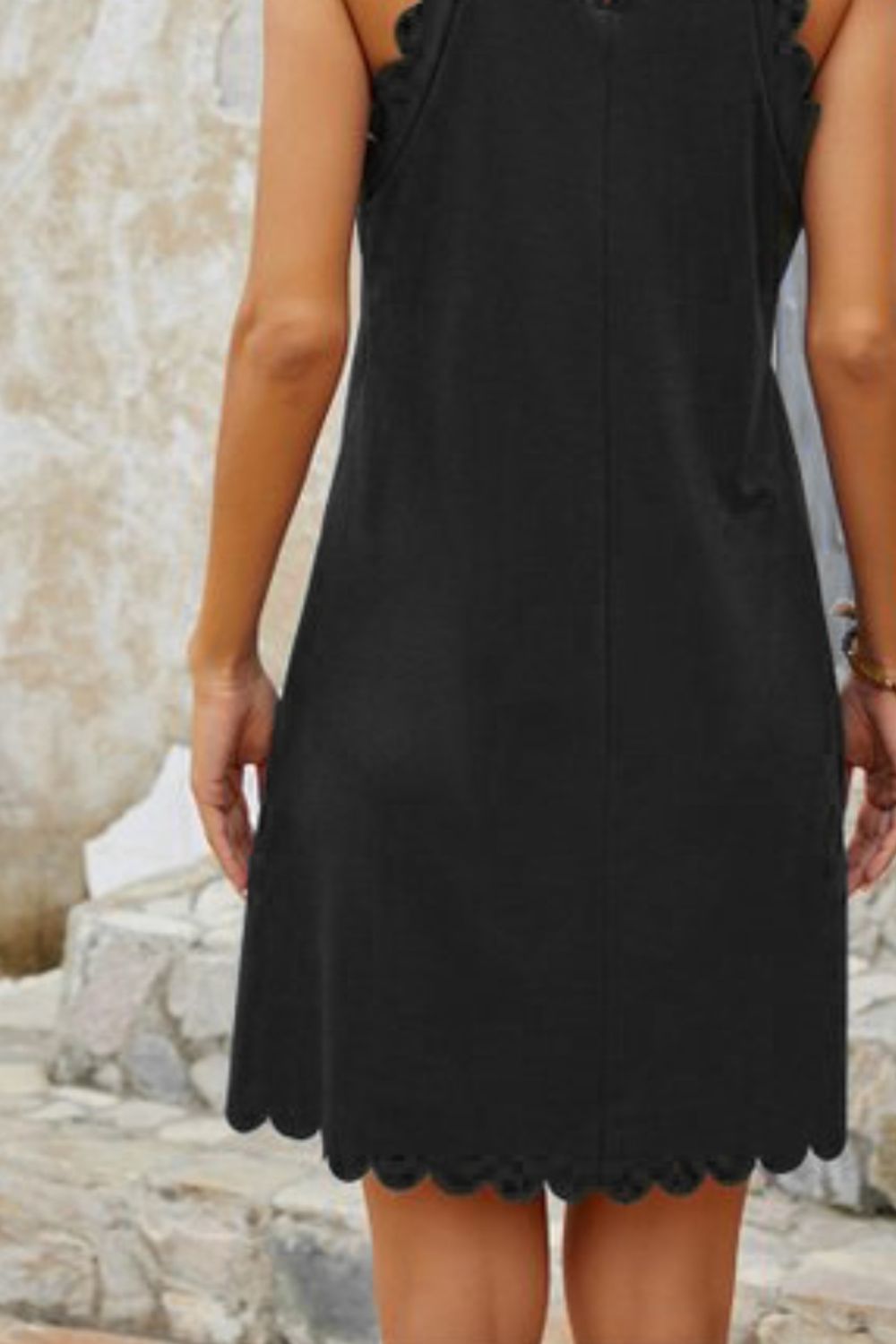 Mock Neck Sleeveless Mini Dress-Angel Casuals