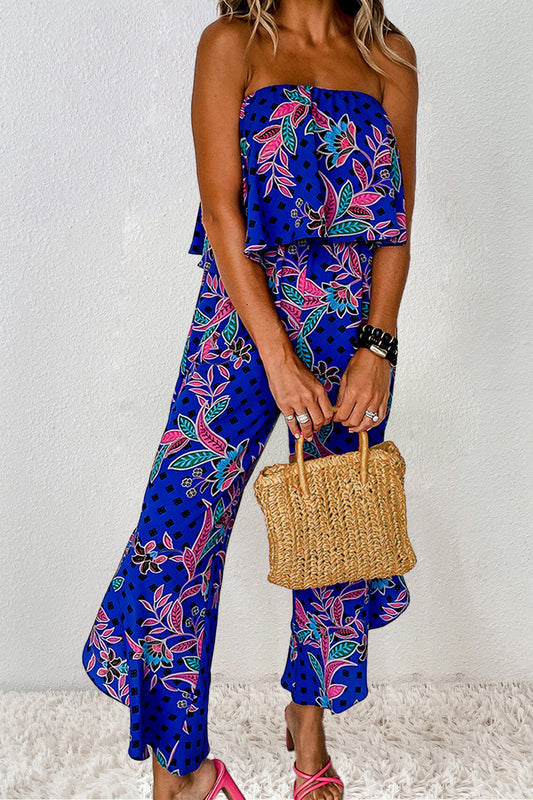 Printed Tube Jumpsuit-Angel Casuals