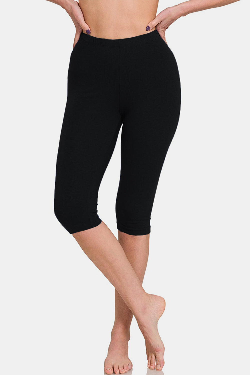 Zenana Full Size High Waist Capris-Angel Casuals