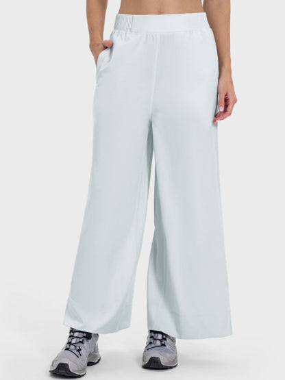 Slit Wide Leg Active Pants-Angel Casuals