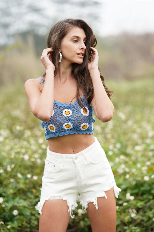 Floral Crochet Cropped Cami-Angel Casuals