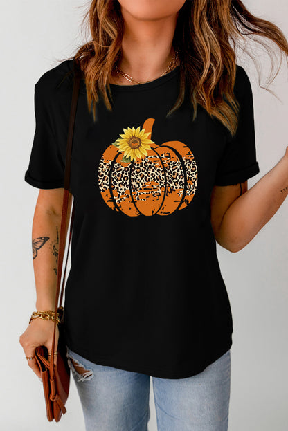 Floral Pumpkin Graphic Tee-Angel Casuals