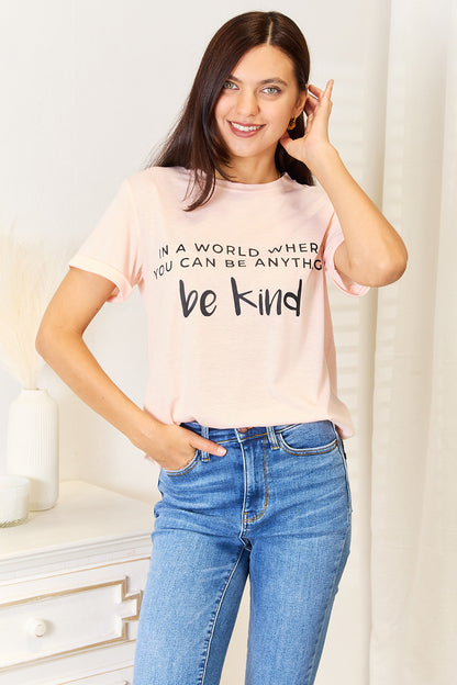 Simply Love Slogan Graphic Cuffed T-Shirt-Angel Casuals