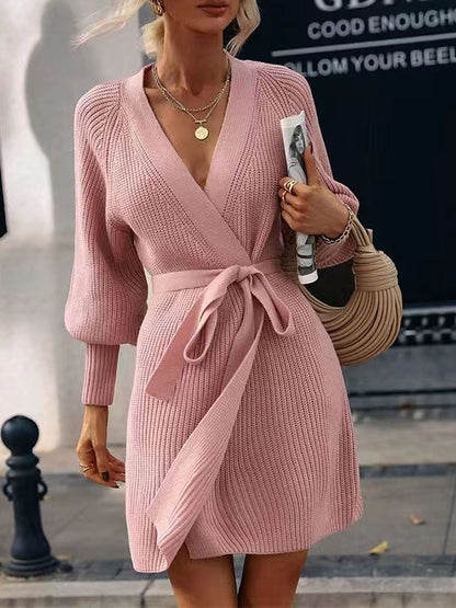 Open Front Lantern Sleeve Tied Cardigan-Angel Casuals