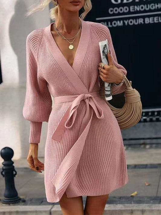 Open Front Lantern Sleeve Tied Cardigan-Angel Casuals