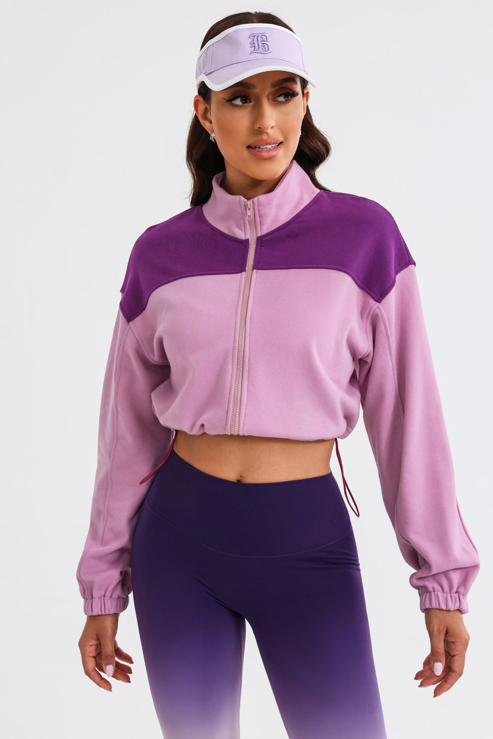 Contrast Drawstring Zip Up Jacket-Angel Casuals