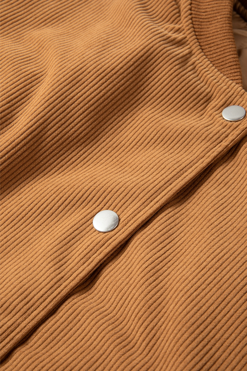 Contrast Baseball Collar Snap Down Long Sleeve Jacket-Angel Casuals