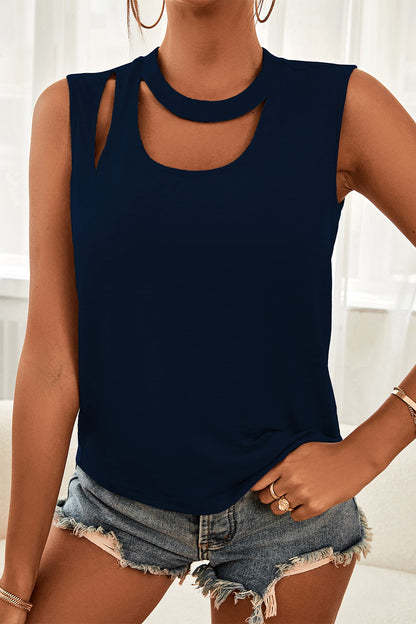 Cutout Sleeveless Top-Angel Casuals