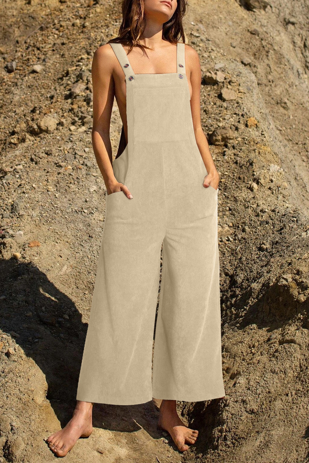 Pocketed Wide Leg Overall-Angel Casuals