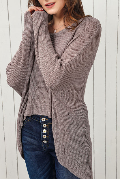 Round Neck High-Low Sweater-Angel Casuals