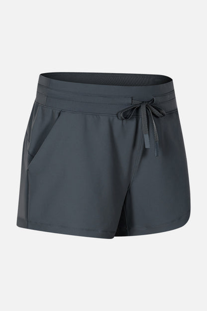 Waist Tie Active Shorts-Angel Casuals