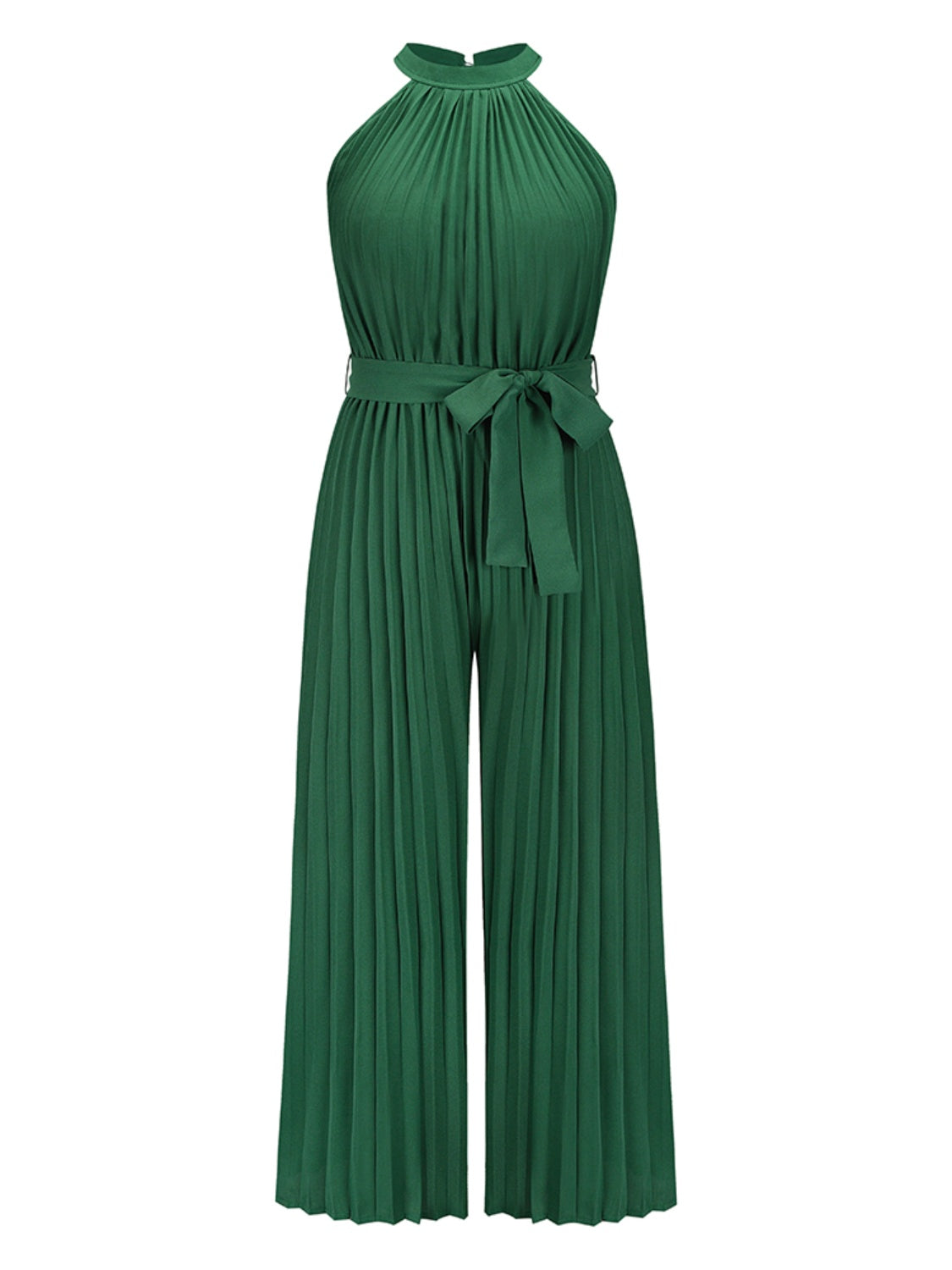 Cutout Tied Pleated Sleeveless Jumpsuit-Angel Casuals